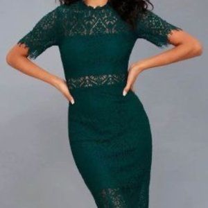 Lulu's Green Lace Dress